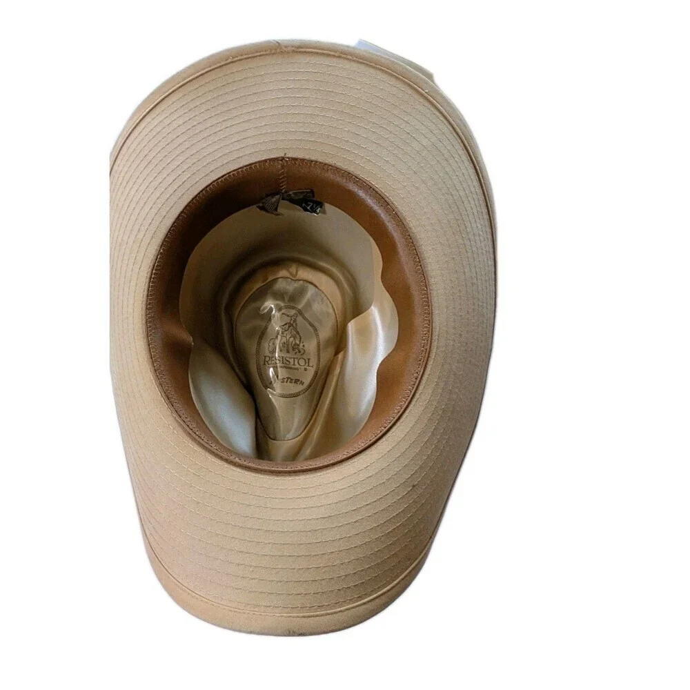 Vintage Resistol  7 1/4 Self Conforming Cowboy Hat Western Brand Suede Tan